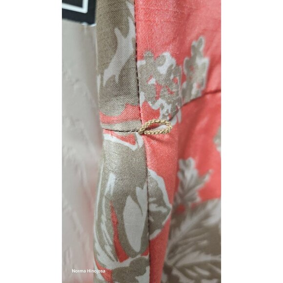 Jessica Howard Coral & Silver Fit & Flare Sleeveless Floral Dress With Pleated S - Picture 6 of 10